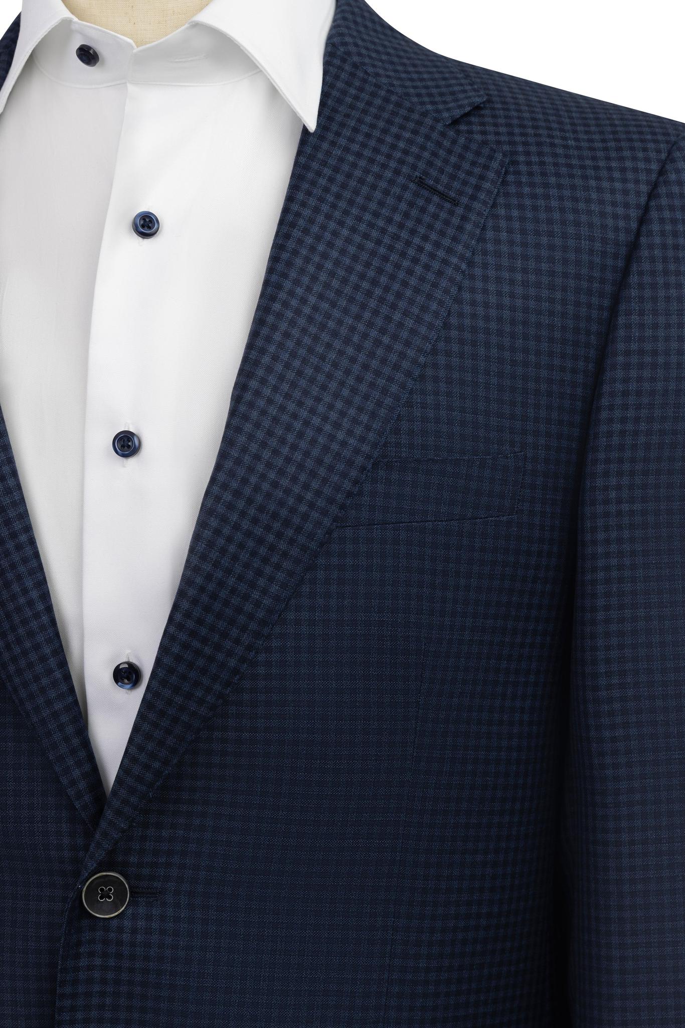 Navy Houndstooth Sport Coat Modern Fit Super 130's