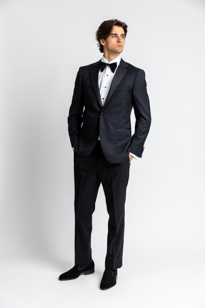 Black Tuxedo Notch Slim Super 150's