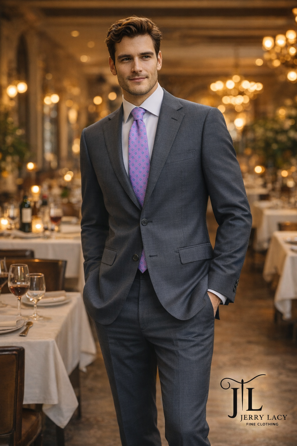 Medium Gray Modern Fit Suit Wool & Cashmere