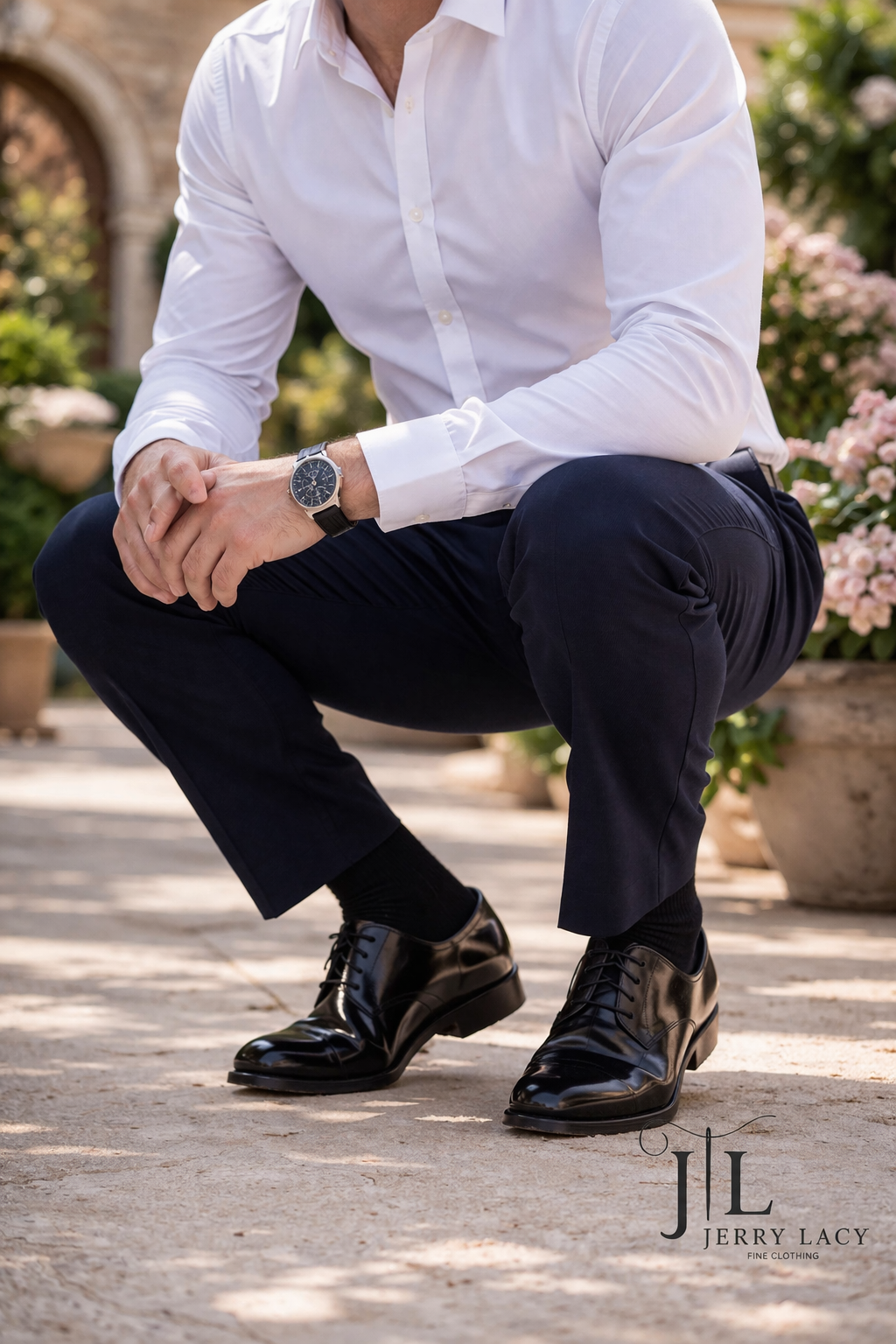 New Navy Italian Dress Pant Trimmer Fit Super 150's