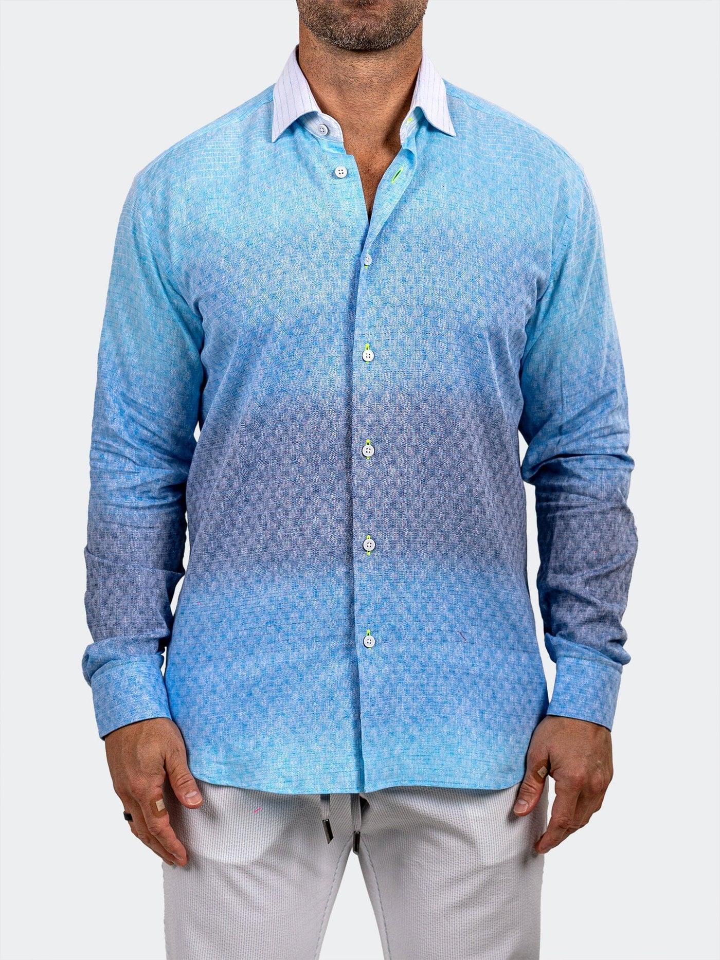 Dress Shirt LS Fibonacci Marthyr Blue 034