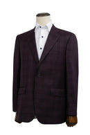Cranberry Windowpane Sport Coat Modern Fit Super 130's