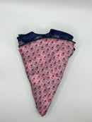 Denim Foulard/Feather Print Reversible Pocket Circle