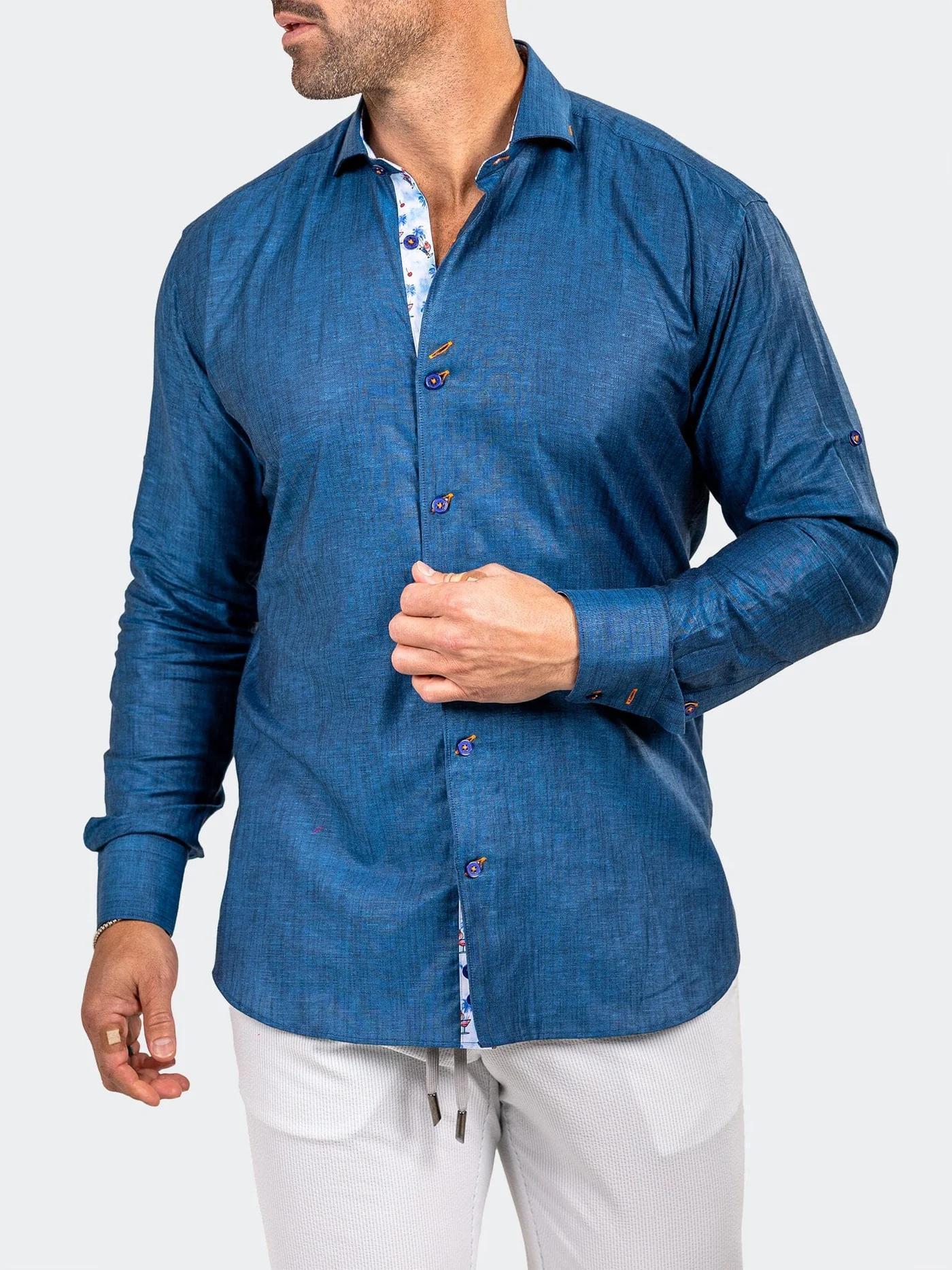 Dress Shirt LS Einstein Marthyr Blue 147