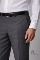 Medium Gray Italian Dress Pants Trimmer Fit Super 150's