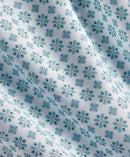White & Pistachio Neat Print Sport Shirt
