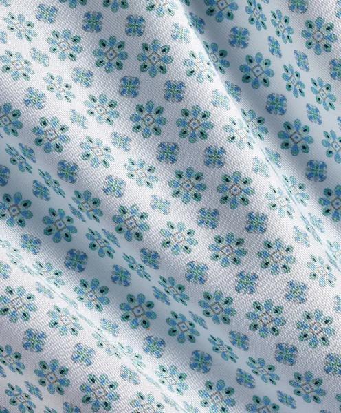 White & Pistachio Neat Print Sport Shirt