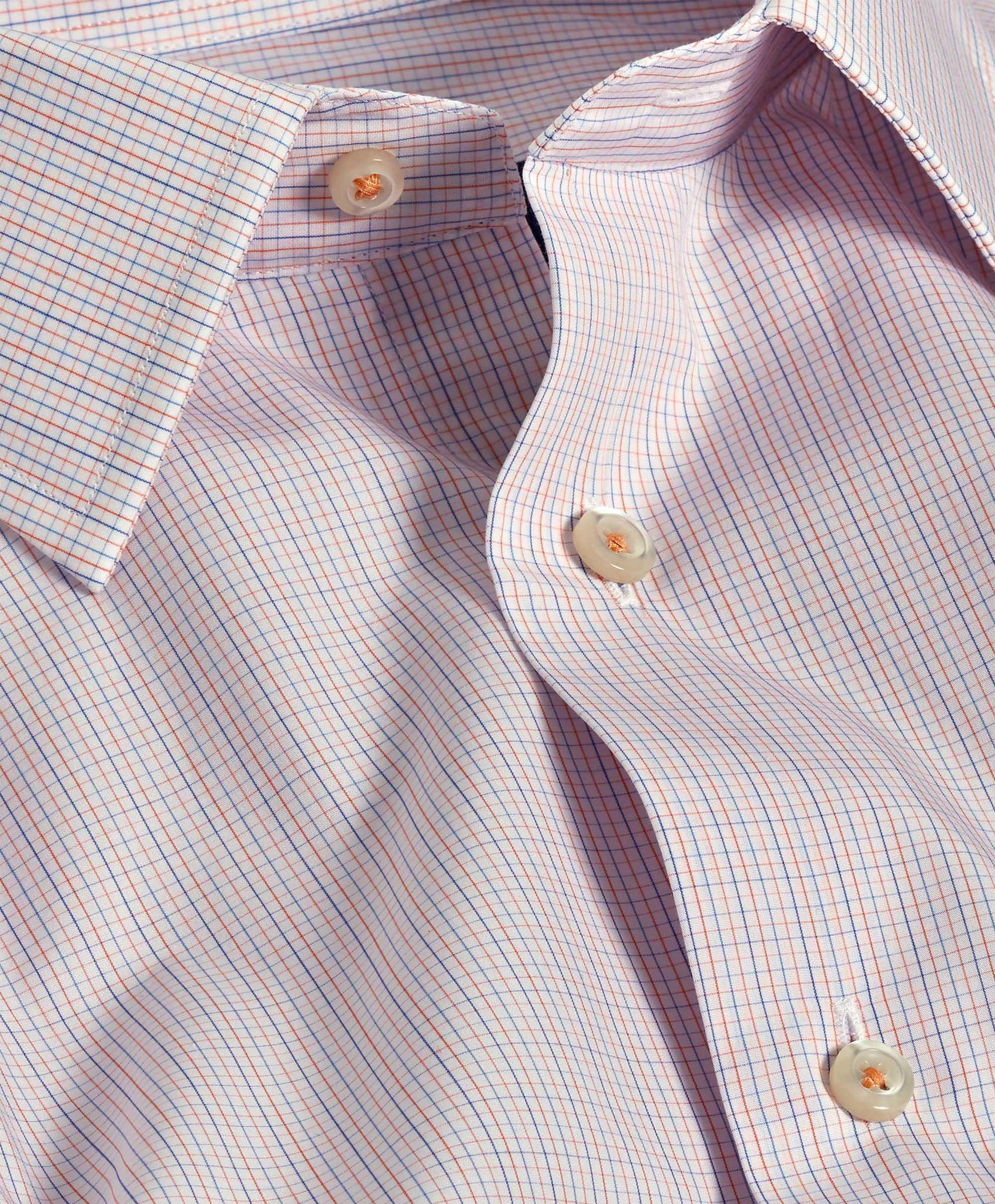 White & Melon Dobby Dress Shirt