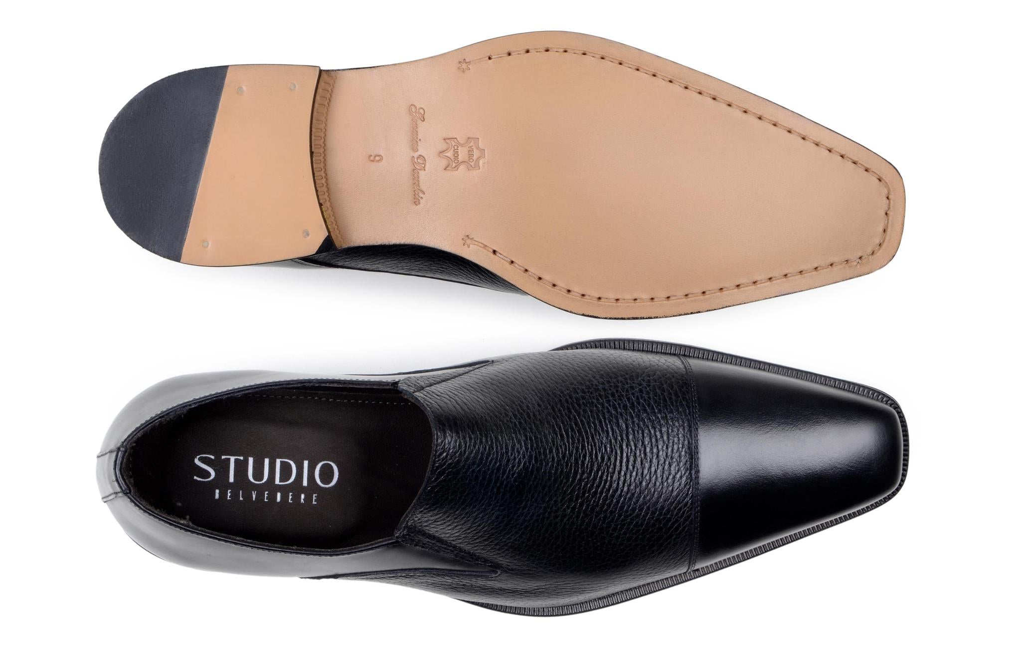 Andreo Cap Toe Slip on Black