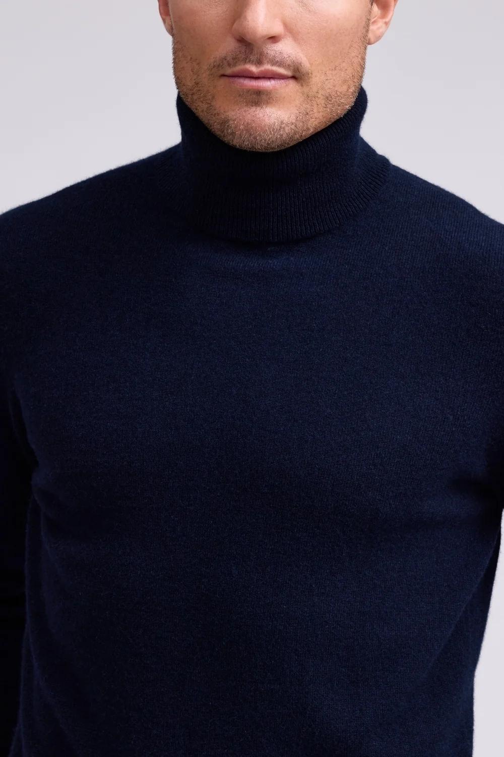100% Cashm L/S Turtle Navy