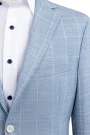 Light Blue Windowpane Casual Jacket