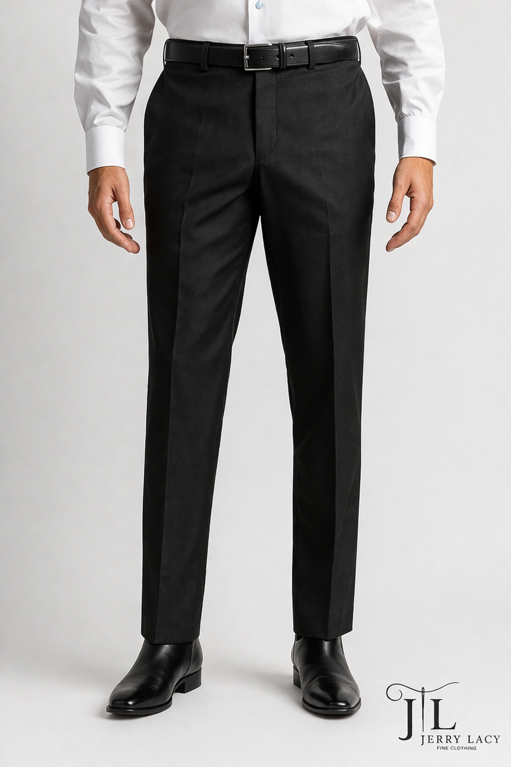 Charcoal Dress Pants Flat Front Super 150's