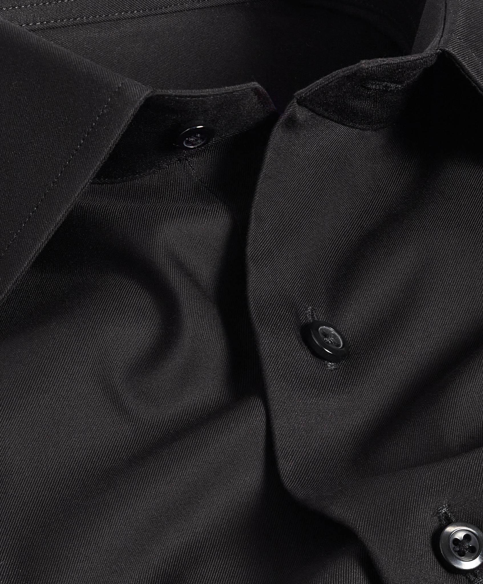 Black Super Fine Twill Dress Shirt