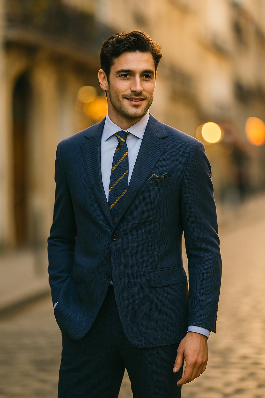 Blue Birdeye Modern Fit Suit Notch Lapel