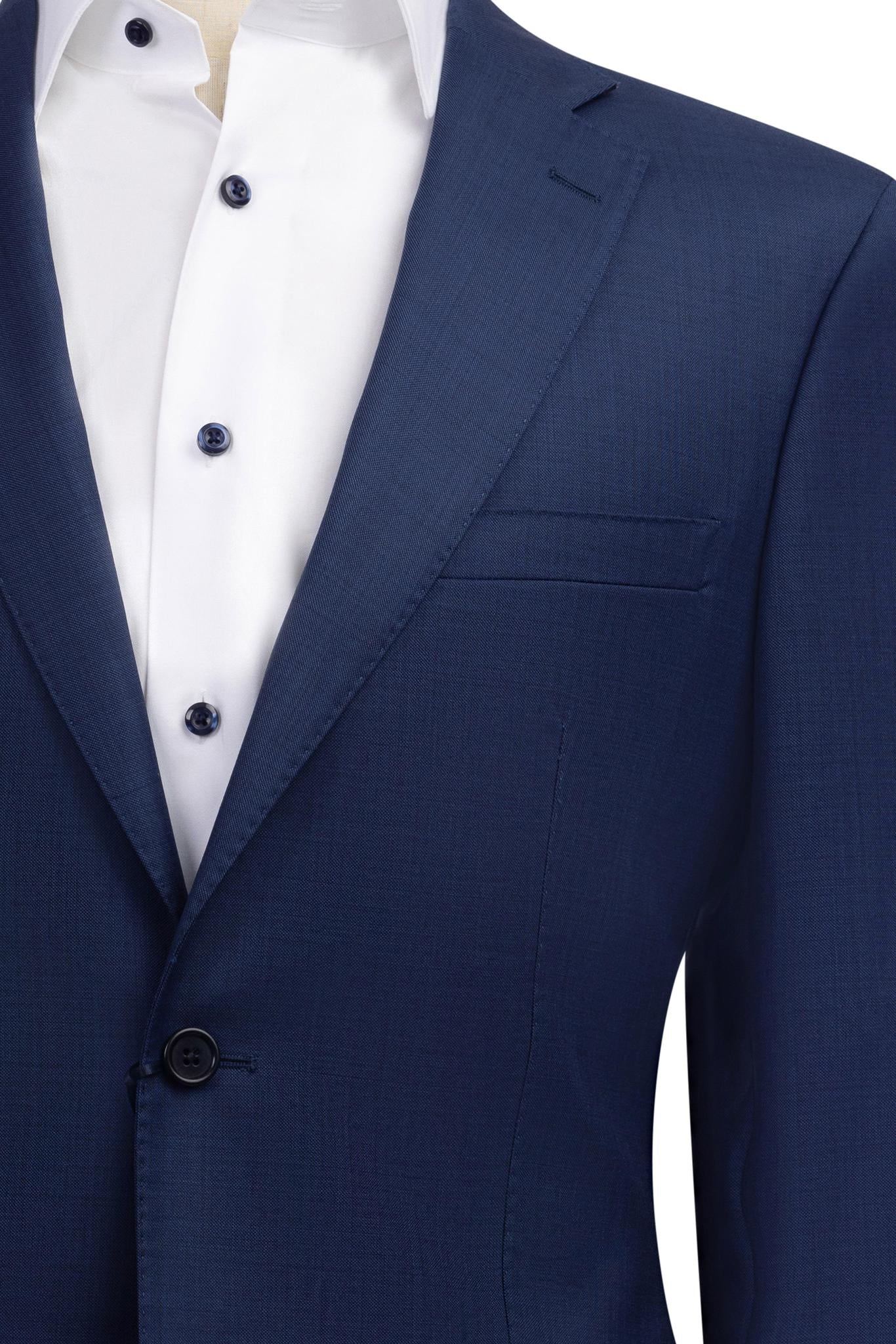 Blue Sharkskin Suit Slim Fit Super 110's