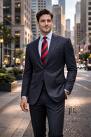 Black Herringbone Suit Modern Fit Super 110's