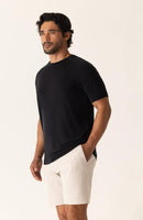 Deke Black Crew T-Shirt in Soft Techno Jersey