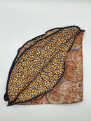 Brown/Yellow flower Print Reversible Pocket Circle