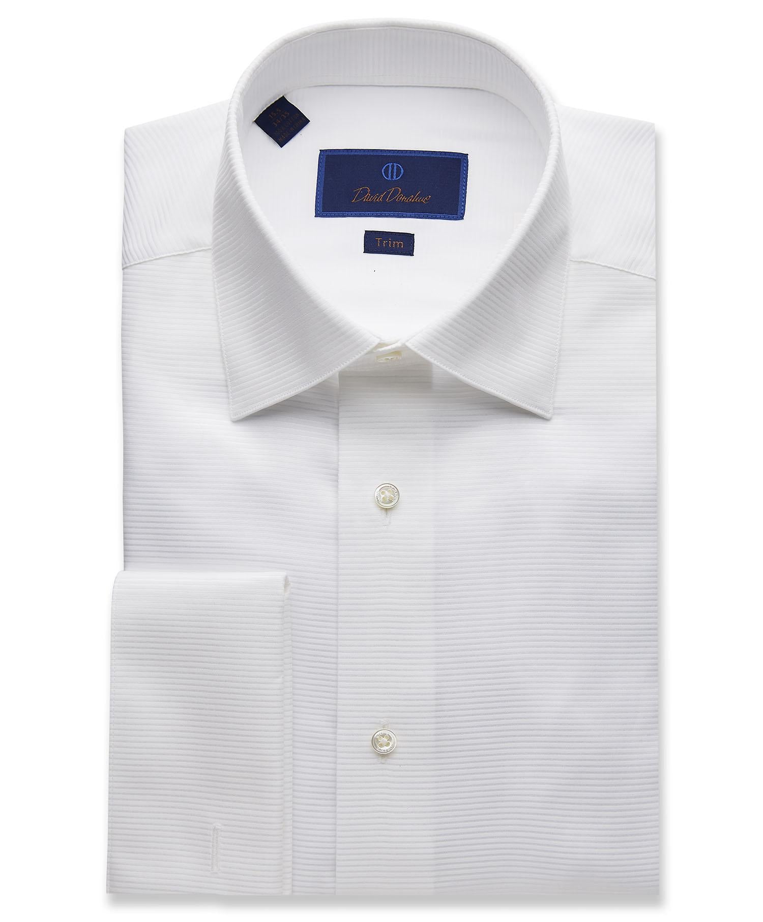 Horizontal Rib French Cuff Formal Shirt