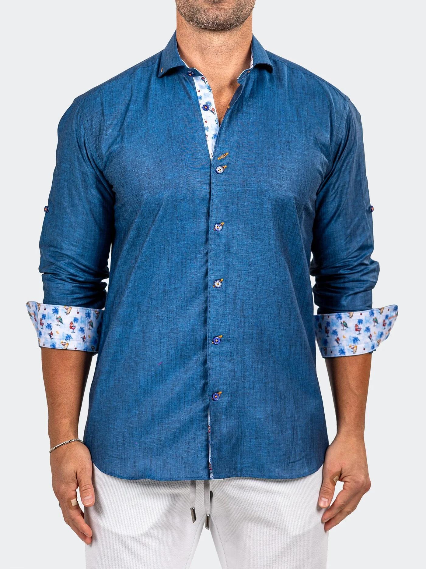 Dress Shirt LS Einstein Marthyr Blue 147