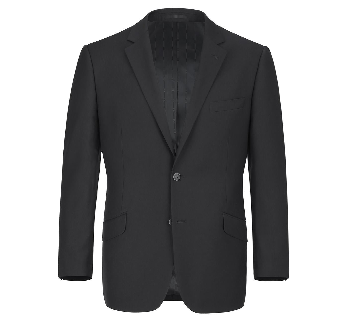 JL Black Suit Notch Slim Fit Super 140's