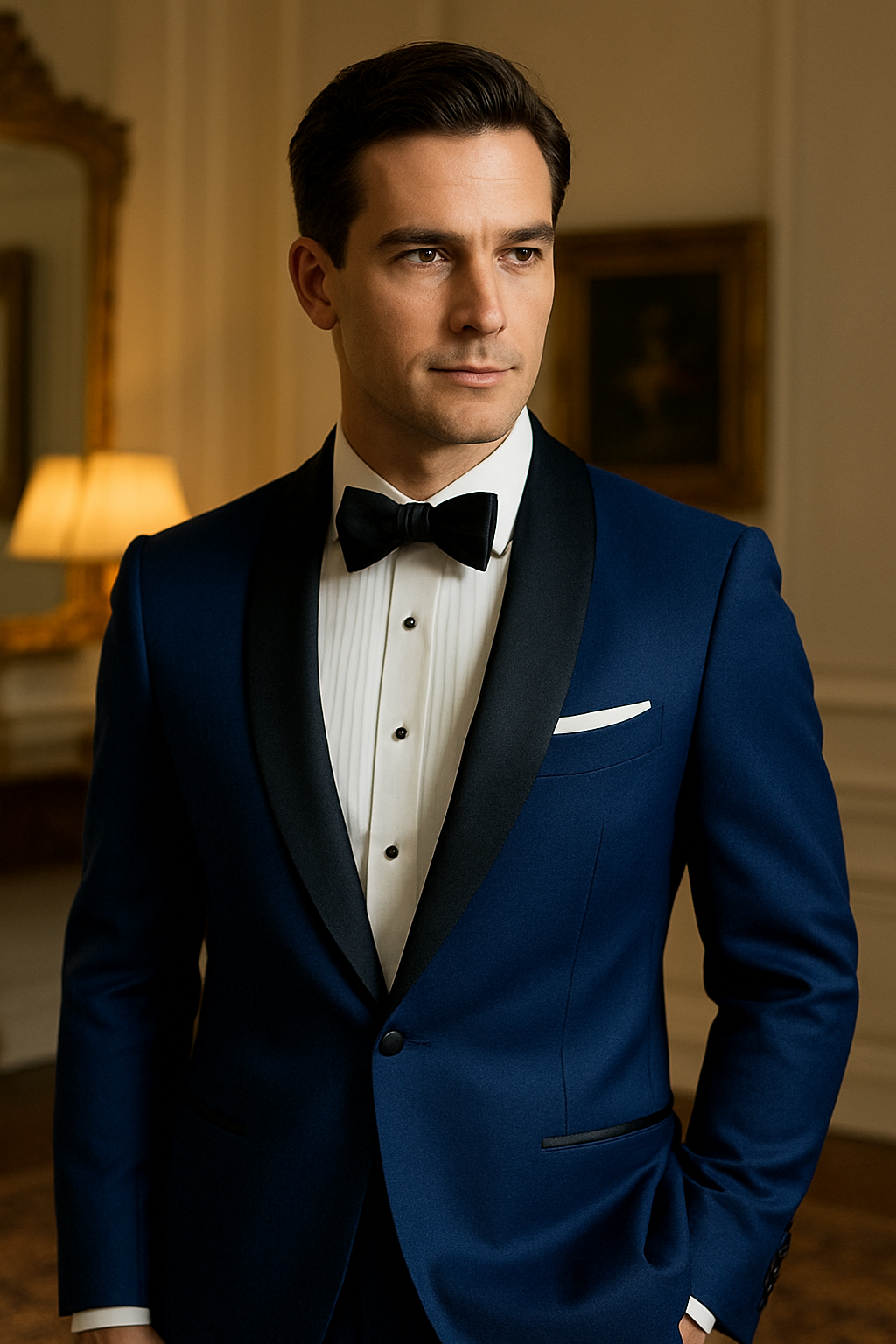 Blue Tuxedo Shawl Slim Fit