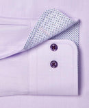 Lilac Contrast Herringbone Solid Dress Shirt