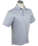 Performance Clover Gingham Print Polo Stormy Sea