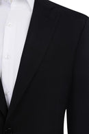 Italian Black Plaid Suit Cloth by Zegna
