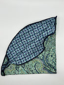 Green Paisley/Purple/Navy Print Silk Reversible Pocket Circle