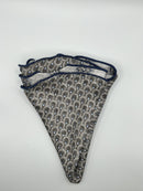 Gray Foulard/Feather Print Reversible Pocket Circle