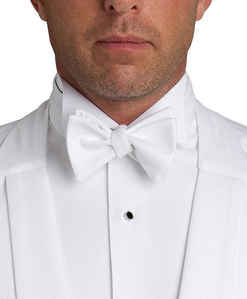 White Pique Self-tie Bow Tie