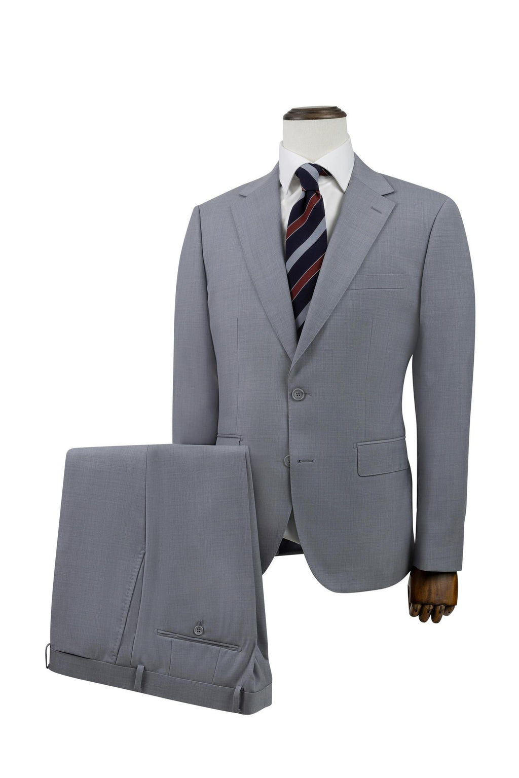 Light Gray Slim Fit Suit Wool & Cashmere