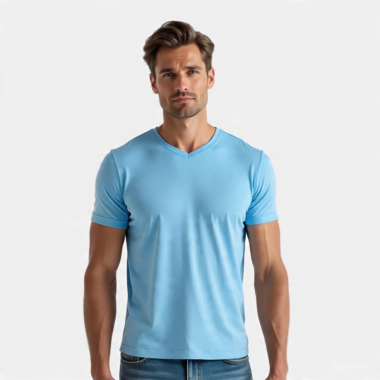 Sky Blue Pima Crew Neck SS