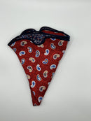 Red Mini Paisley/Medallion Print Reversible Pocket Circle