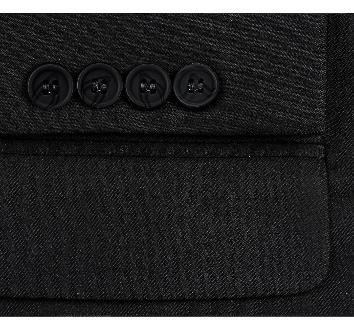 JL Black Suit Notch Slim Fit Super 140's