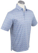Performance Lucky Print Polo Sky Blue