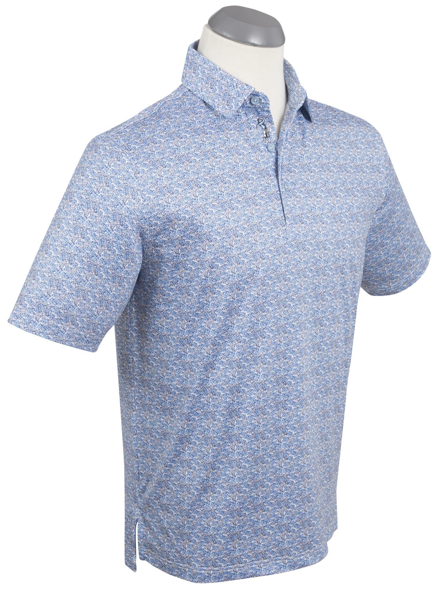 Performance Lucky Print Polo Sky Blue