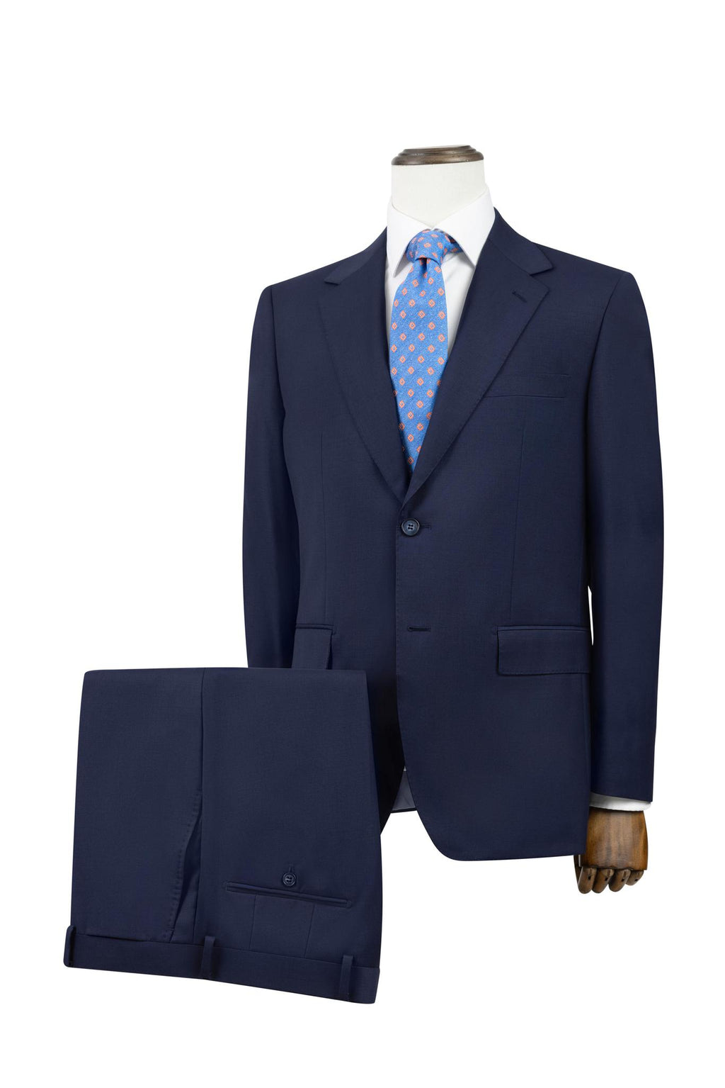 Medium Blue Modern Fit Suit Wool & Cashmere