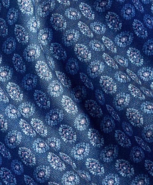 Navy Neat Print Short Sleeve Shirt
