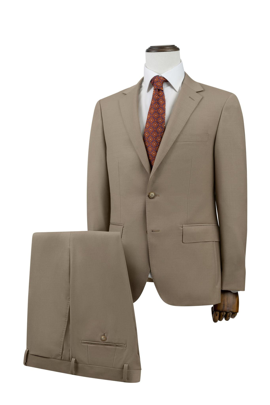 Tan Slim Suit Wool & Cashmere