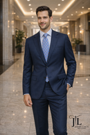 Medium Blue Slim Suit Wool & Cashmere