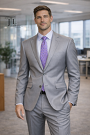 JL Silver Sharkskin Slim Suit