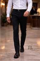 Black Italian Dress Pants Trimmer Fit Super 150's