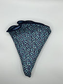 Blue Exploded Paisley/Floral Print Reversible Pocket Circle