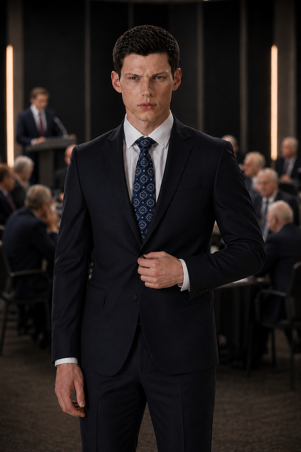 JL Navy Suit Notch Classic Fit Super 140's