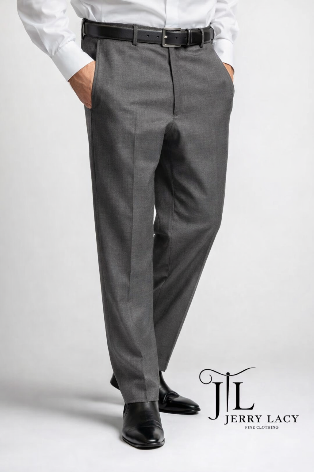 Medium Gray Pants Flat Front Super 150's