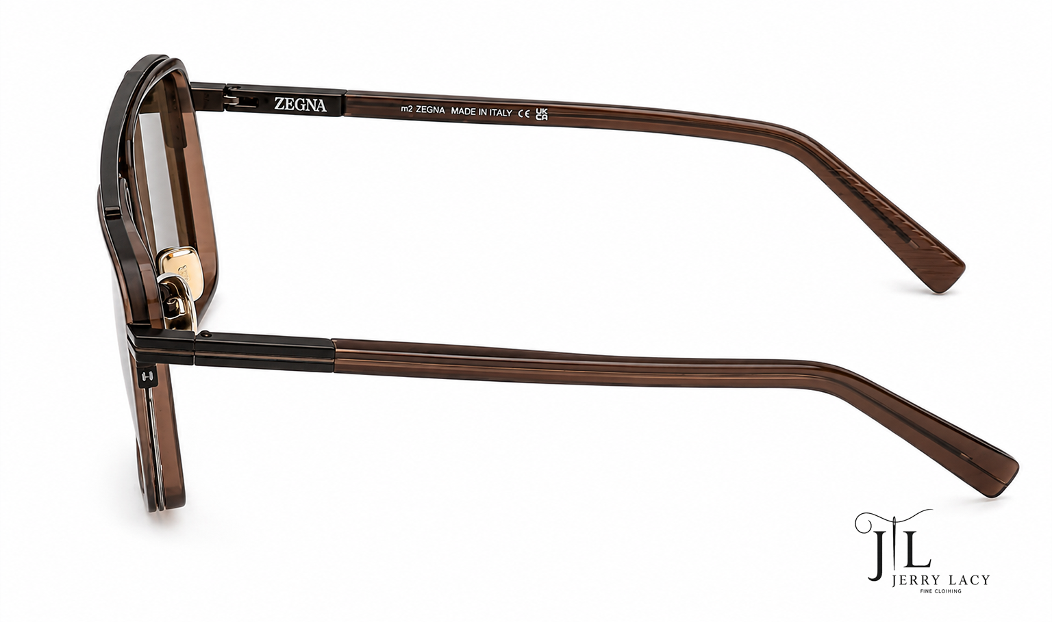 Metal Sunglasses Zegna Shiny Dark Brown