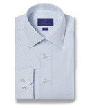 White & Blue Tossed Box Print Dress Shirt