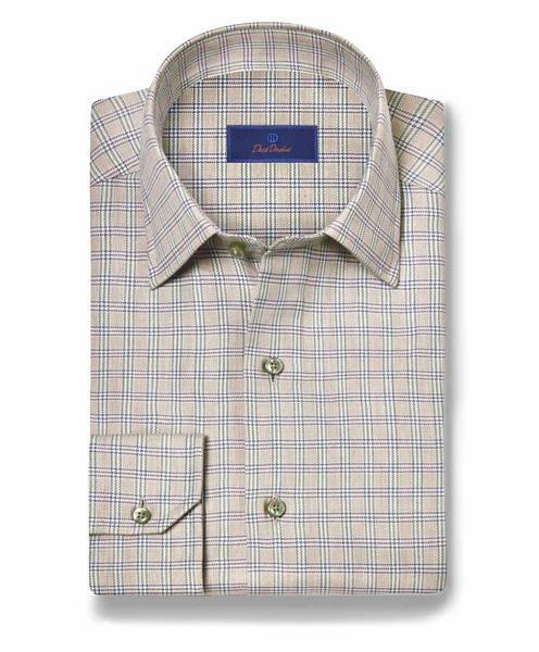Sage Check Cashmere Blend Sport Shirt